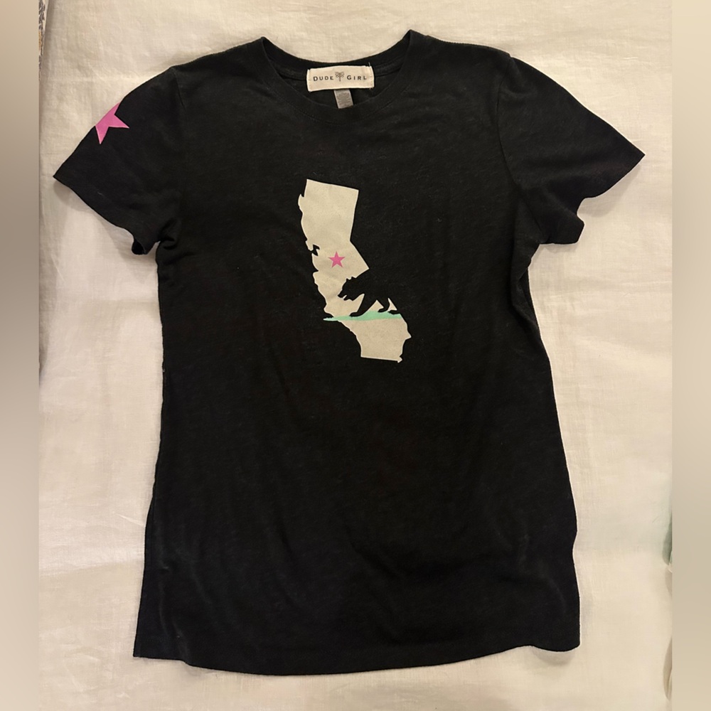 Black Graphic T-Shirt with California Design
